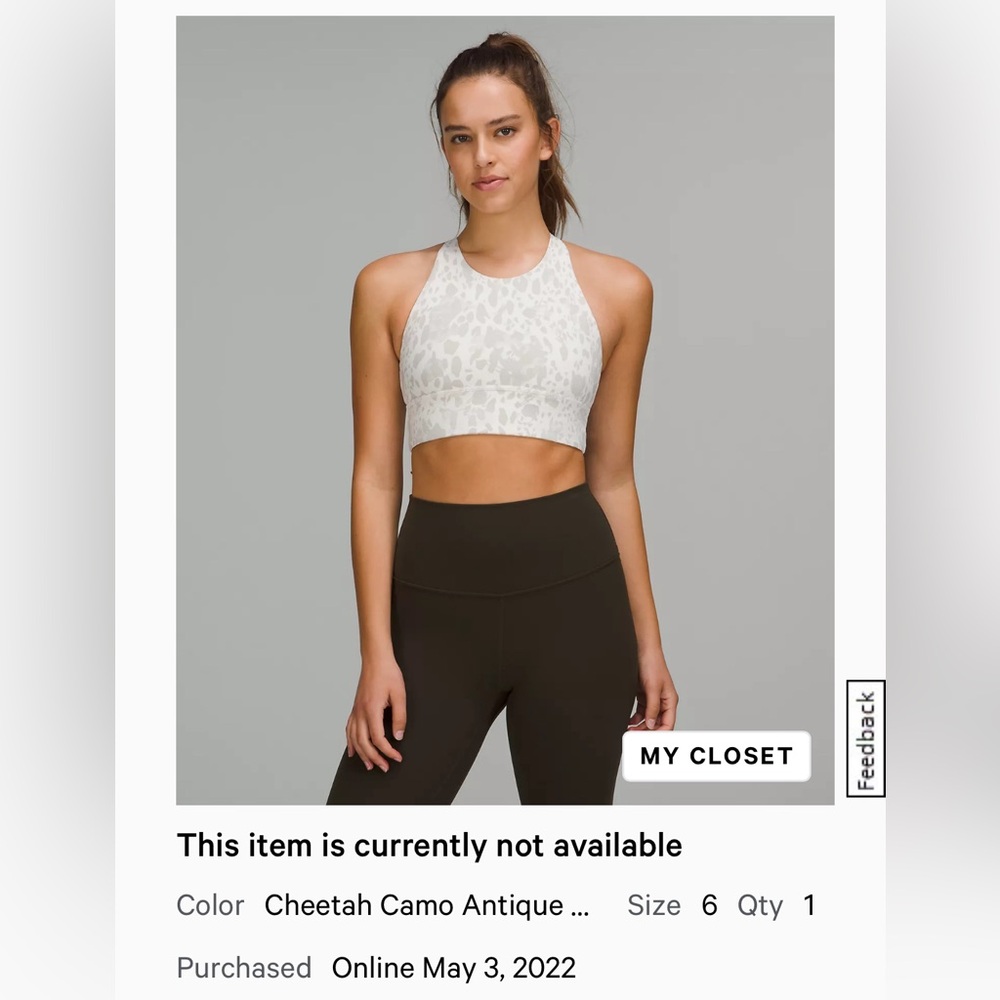Free to Be High-Neck
Longline Bra Wild
Cheetah Camo Antique White Multi
Size 6